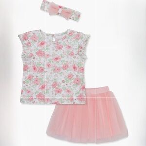 Little Me Pink Floral Matching Set